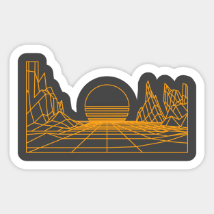 Yellow Synthwave Sticker